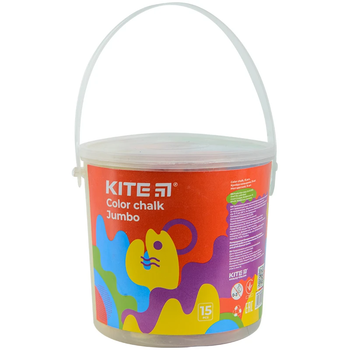 Крейда кольорова 15 шт. у відерці Kite Fantasy Jumbo K22-074-2 4063276134479
