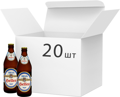Упаковка пива Will Brau Helles світле фільтроване 4.9% 0.5 л х 20 шт. (4000173113107)