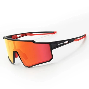 Спортивные поляризованные вело очки ROCKBROS SP316 Черный с красным (RB-SP316-6510)