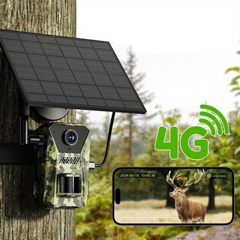 Фотопастка 4G із сонячною панеллю та датчиком руху, мисливська камера для полювання F8-4G-Сamouflage