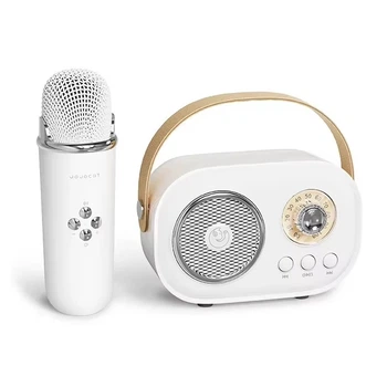 Портативная Bluetooth колонка Jojocat C20 Plus караоке + беспроводной микрофон 5W White (3_06304)