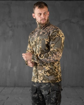 Тактична чоловіча флісова кофта Standart Піксель з плащовими вставками polar XXL
