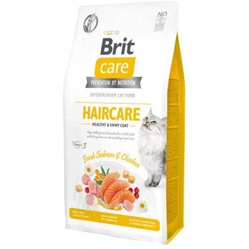 Сухой корм для кошек Brit Care Cat GF Haircare Healthy & Shiny Coat, уход за кожей и шерстью, с лососем и курицей, 7 кг (8595602540877)