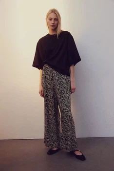 Штани H&M 270971104_blackcream S Чорний/Кремовий