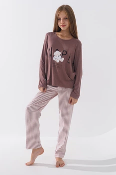 Пижама для девочки SEYKOTEKS K-41063 104-110 см Капучино