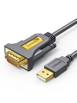 Кабель Ugreen CR104 послідовного порту USB-A to DB9 з чіпсетом PL2303, адаптер Windows 11, 10, 8.1, 8, 7, XP, Vista, Mac OS, Linux 1m Black (20210)