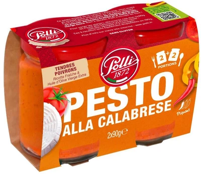 Упаковка соуса Pesto POLLI Alla calabrese 90 г х 2 шт (8001310008443)