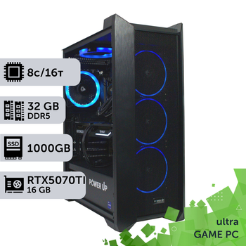 Игровой компьютер GamePC TOP #466 Ryzen 7 7700/32 GB/SSD 1TB/GeForce RTX 5070Ti 16GB сборка для киберспорта современных игр стрима