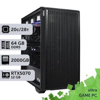 Ігровий комп'ютер GamePC Ultra #478 Core i7 14700K/64 GB/SSD 2TB/GeForce RTX 5070 12GB збірка для кіберспорту сучасних ігор стриму