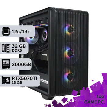 Игровой компьютер GamePC TOP #432 Ryzen 9 9900x/32 GB/SSD 2TB/GeForce RTX 5070Ti 16GB сборка для киберспорта современных игр стрима