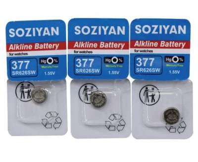 Блистер Батарейка литиевая 3 шт SOZIYAN 377 AG4 377A/LR626/SR626SW 1.55v