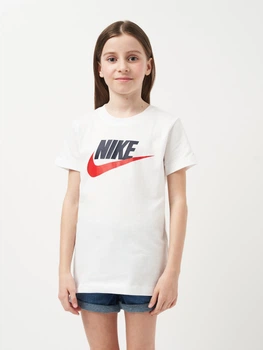 Детская футболка для девочки Nike K Nsw Tee Futura Hbr FZ5178-100 137-146 см Белая (197596165838)