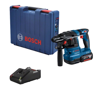 Аккумуляторный перфоратор Bosch GBH 185-LI Professional (SDS+, 18 В, 4Ач) + кейс АКБ и зарядное устройство (25409)
