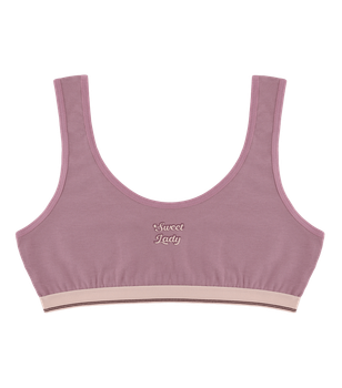Подростковый топ с надписью Sweet Lady на широких бретельках - Donella - 6071PB30 - 158-164 см - Темно-розовый
