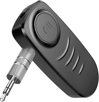 Аудиоадаптер беспроводной J19, Bluetooth приемник, аудио ресивер с микрофоном, выход 3.5 мм, аккумуляторный, для автомобиля, аудиоколонок