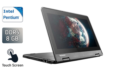 Нетбук-трансформер Lenovo ThinkPad Yoga 11e / 11.6" (1366x768) TN Touch / Intel Pentium Silver N5000 (4 ядра по 1.1 - 2.7 GHz) / 8 GB DDR4 / 256 GB SSD / Intel UHD Graphics 605 / WebCam / HDMI б/у