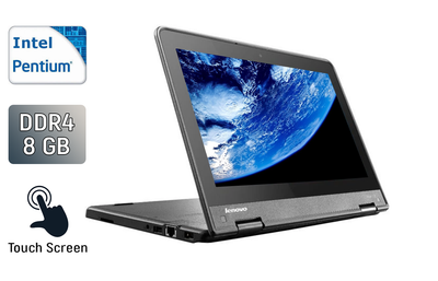 Нетбук-трансформер Lenovo ThinkPad Yoga 11e / 11.6" (1366x768) TN Touch / Intel Pentium Silver N5000 (4 ядра по 1.1 - 2.7 GHz) / 8 GB DDR4 / 128 GB SSD / Intel UHD Graphics 605 / WebCam / HDMI б/у