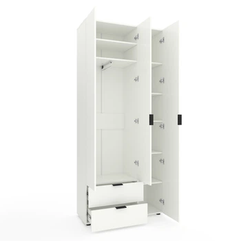 Шкаф Metkas Home A013L 1000x420x2300 ЛДСП Белый Снег
