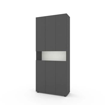 Шкаф Metkas Home B001 900x350x2130 ЛДСП Антрацит - Белый снег