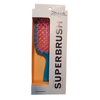 Щітка для волосся Janeke Superbrush, розмір 20*9 см, колір бірюза-фуксія