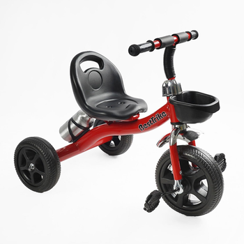 Детский трехколесный велосипед без ручки Best Trike BS с корзиной и бутылочкой (Красный)