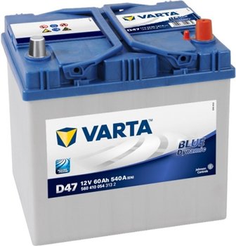 Автомобильный аккумулятор Varta Blue Dynamic 60А Ев (-/+) ASIA D47 (540EN) (560410054)