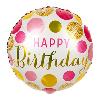 Фольгированный шар Happy Birthday розово-золотой Pelican 45 см (835148)