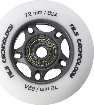 Набір Nils Extreme Колеса PU 72x24 82A Білі матові 4 шт + Підшипники ABEC-9 8 шт (5907695544626)