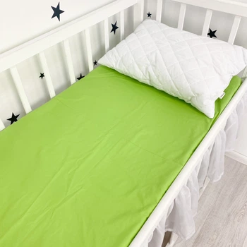 Детская простыня на резинке 160х80 см Oh My Kids Цвет зеленая трава