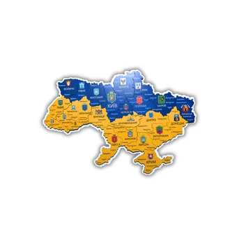 Деревянная карта Украины, многослойная 3D, настенная, цветная, 70*50 см