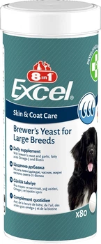 Витамины для шерсти и кожи у больших собак 8in1 Excel Brewer's Yeast For Large Breeds, 80 табл