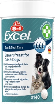 Вітаміни для шкіри та шерсті у кішок та собак 8in1 Excel Brewers Yeast, 140 табл