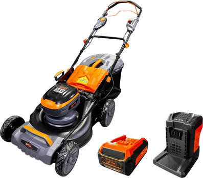 Газонокосилка аккумуляторная GTM LM56/480SP-V_KIT, 56В, ширина среза 48 см, самоходная, аккум. 4 А·ч + зарядное устройство
