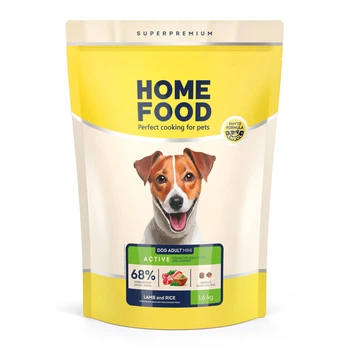 Низкозерновой сухой корм HOME FOOD для активных взрослых собак и юниоров малых пород Ягнятина и рис Low-grain For active adult and junior 1.6 кг