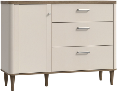 Комод Frisco левый LACETTI 1210x420x920 Бежевый/Дуб Валенсия 1д3ш (23409-LCTK221L)