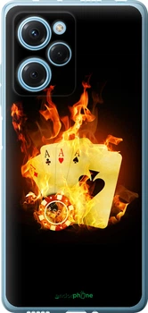 Силиконовый чехол на Xiaomi Redmi Note 12 Pro Speed Горящие карты "839u-3334-70447"