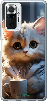 Чехол на Xiaomi Redmi Note 10 Pro White cat "5646u-2297-70447"