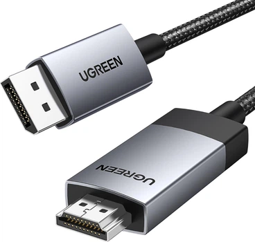 Кабель Ugreen DP119 DisplayPort 1.2 to HDMI 2.0 4K-60 Гц 2 м Black (UGR-15774)