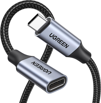 Кабель Ugreen US372 USB-C Male to USB-C 3.1 Female Gen2 100 Вт 5A 10Gbps 4K-60 Гц 0.5 м Black (UGR-80810)