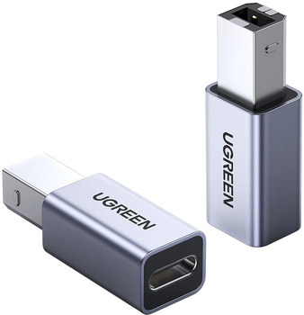 Переходник Ugreen US382 USB-C 2.0 Female to USB-B 2.0 Male Grey (UGR-20120)