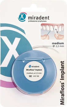 Флос Miradent Mirafloss Implant CHX medium Ø 2.2 мм 15 см х 20 шт (4250107603765)