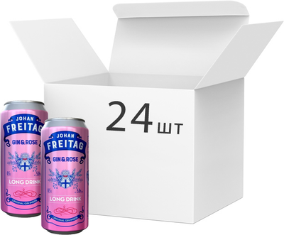 Алкогольний напій Johan Freitag Gin & Rose 5% 0.5 л х 24 шт (4750142005741)