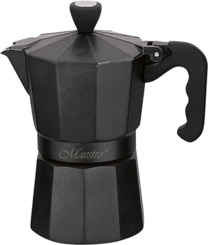 Гейзерная кофеварка Maestro Espresso Moka алюминиевая 150 мл (MR-1666-3-BLACK)