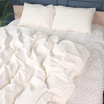 Комплект постельного белья MirSon King Size 220х240 см 17-0623&nbsp;Geometry&nbsp;Creamy Бязь (2200008198343)