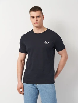 Футболка хлопковая мужская Emporio Armani 11466.3 L Темно-синяя (smt2000000030432)