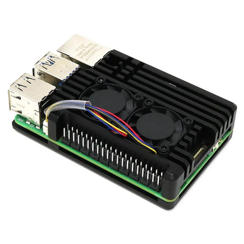Корпус для Raspberry Pi 5 алюмінієвий з 2-ма вентиляторами (RA787)
