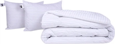Набор MirSon №1149 СоІог Fun Line Одеяло летнее Евро 200х220 см 17-0605 Stripe White с эвкалиптовым волокном + Две подушки 50x70 см (2200010883558)