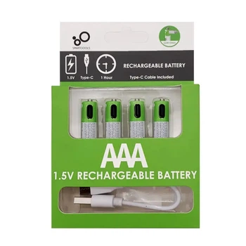 4 Аккумуляторные батареи AAA с USB Type-C 750mWh 1.5V Smartoools + кабель (Блистер) (16220-4)