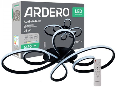 Світлодіодний світильник Ardero AL6540-1ARD FABIO М 95W 5130Lm 3000K-6000K чорний