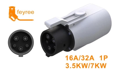 Перехідник Type 2 на Type 1 з блокуванням Feyree 32А 7 кВт адаптер